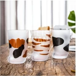 Animal Print Drinking Glass Cup 11x4CM
