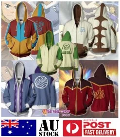 Avatar The Last AirBender Zip Up Polyester Character Hoodie