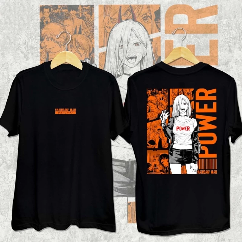 Chainsaw Man Anime Character Black Shirt - Power 1 Chainsaw Man Anime Character Black Shirt - Power