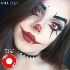 Cosplay Colored Contact Lens Pure Red Film