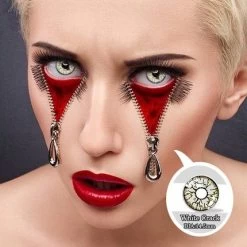 Cosplay Coloured Contact Lens White Crack