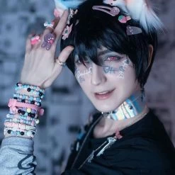 Cosplay Coloured Contact Lenses - Red Ani Powder