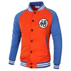 Dragon Ball Anime Orange And Blue Baseball Jacket