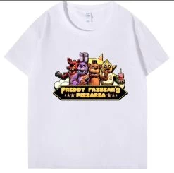 FNAF Five Night At Freddys White Tshirt Adult