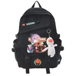 Genshin Impact Game Kazuha Black Backpack