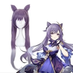 Genshin Impact Keqing Cosplay Wig