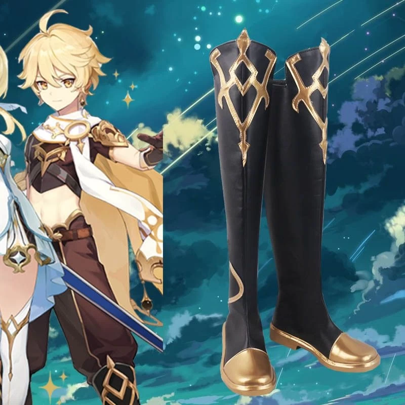 Genshin Impact Traveler Aether Cosplay Shoes 1 Genshin Impact Traveler Aether Cosplay Shoes