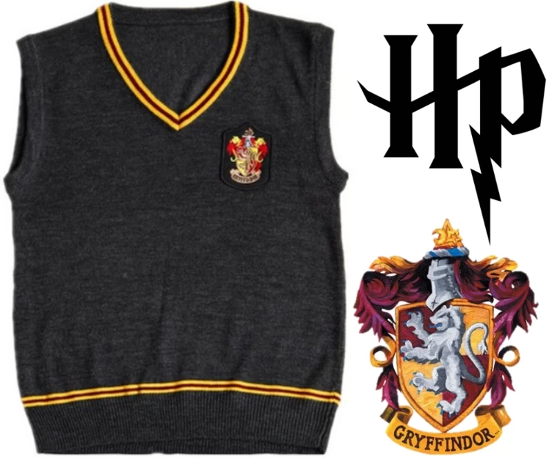 Harry Potter Cosplay Gryffindor Knitted Vest 1 Harry Potter Cosplay Gryffindor Knitted Vest