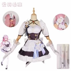 Honkai Star Rail Elysia Maid Cosplay Costume