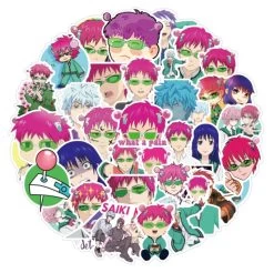 50pcs The Disastrous Life Of Saiki K Sticker Pack -Anime Haven Shop image 12002359 12002216 800