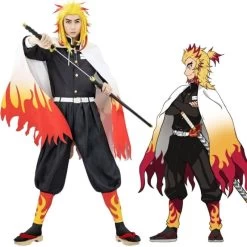 Demon Slayer Anime Rengoku Kyojuro Cosplay Costume Set -Anime Haven Shop image 12005504 12005097 800