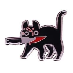 Killer Cat Bloody Knife Enamel Pin
