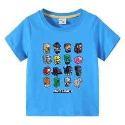 Minecraft Game Blue Shirt KIDS SIZE