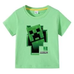 Minecraft Game Creeper Green Shirt KIDS SIZE