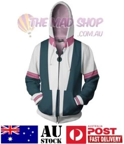 My Hero Academia Ochako Uraraka Polyester Zip Up Hoodie