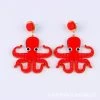 Octopus Red Earrings