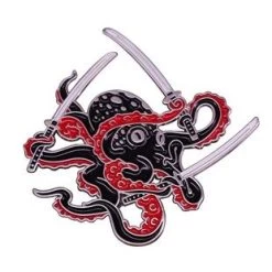Octopus Swordsman Katana Enamel Pin