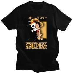 One Piece Black Tshirt Adult Size