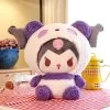 Sanrio Kawaii Characters Kuromi In Purple Panda Coat 35cm Plush