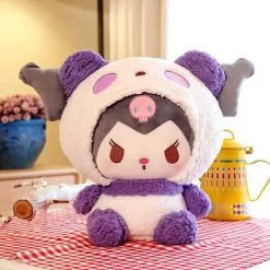 Sanrio Kawaii Characters Kuromi In Purple Panda Coat 55cm Plush