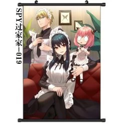 Spy X Family Anya, Loid, Yor Forger In Maid Costume 60*90cm Anime Scroll Poster