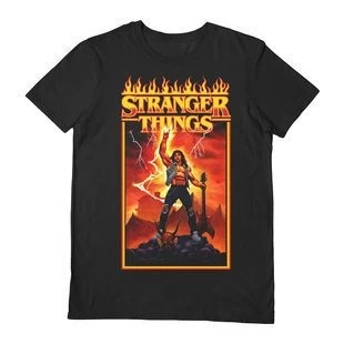 Stranger Things T-Shirt Eddie Munson On Flame - Black 1 Stranger Things T-Shirt Eddie Munson On Flame - Black